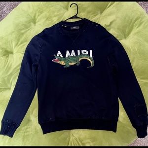 Amiri Distressed alligator sweater